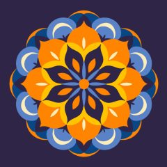 Mandala 4 - Malen-nach-Zahlen-Set auf Keilrahmen 40x40