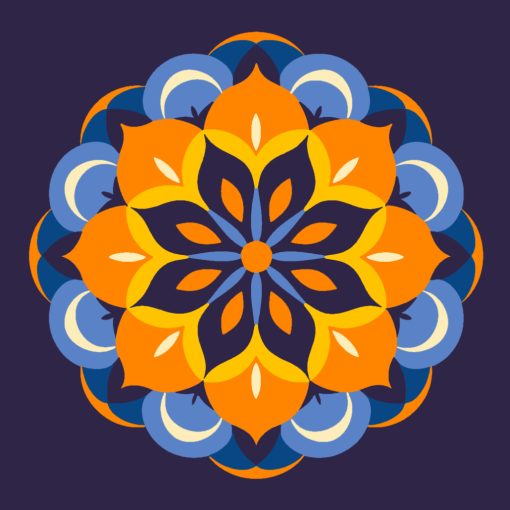 Mandala 4 - Malen-nach-Zahlen-Set auf Keilrahmen 40x40