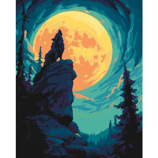 Telihold - Számfestő készlet kereten 40x50