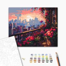 Erkély - Számfestő készlet kereten 40x50