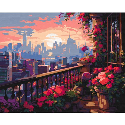 Erkély - Számfestő készlet kereten 40x50