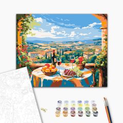 Szőlő és bor - Számfestő készlet kereten 40x50