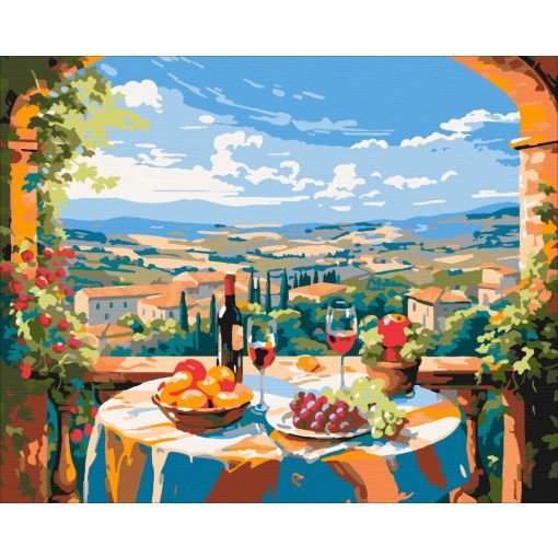 Szőlő és bor - Számfestő készlet kereten 40x50