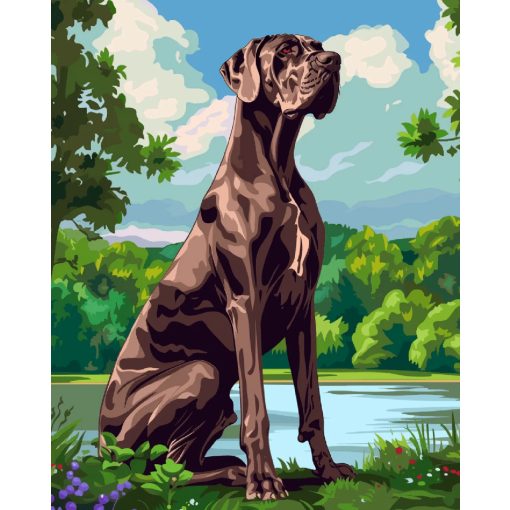 Német dog - Számfestő készlet kereten 40x50