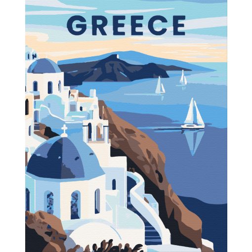 Görögország - Számfestő készlet kereten 40x50