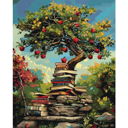 Tudás és természet - Számfestő készlet kereten 40x50