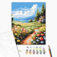 A rét színei - Számfestő készlet kereten 40x50