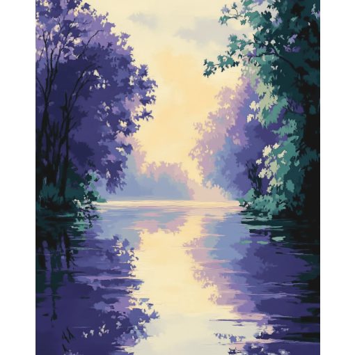 Reggel a szajnán - Számfestő készlet kereten 40x50