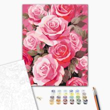 Rózsás elegancia - Számfestő készlet kereten 40x50