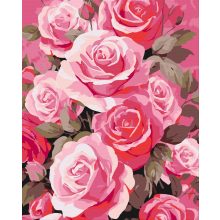Rózsás elegancia - Számfestő készlet kereten 40x50