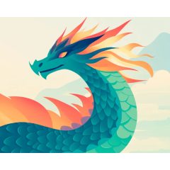 Sárkány - Számfestő készlet kereten 40x50