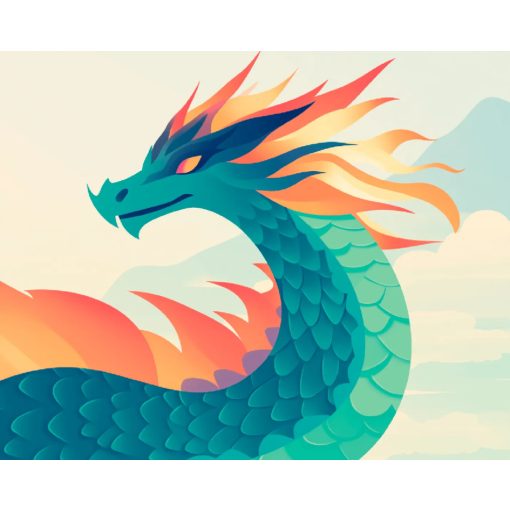 Sárkány - Számfestő készlet kereten 40x50