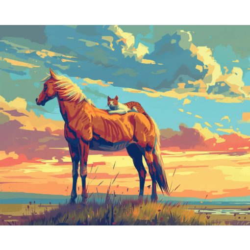 Álmos társ - Számfestő készlet kereten 40x50