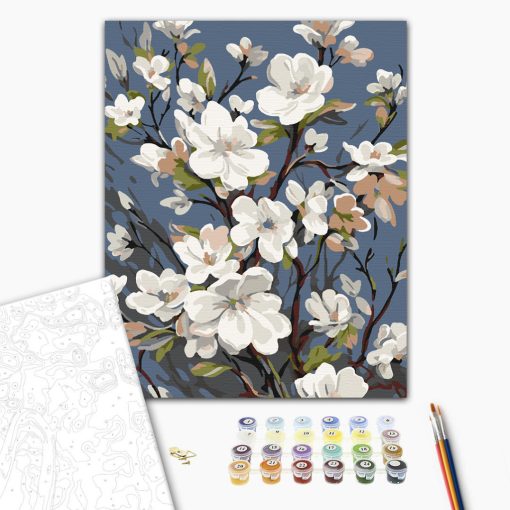 Cseresznyevirág - Számfestő készlet kereten 40x50