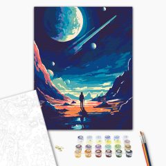 Űrséta - Számfestő készlet kereten 40x50