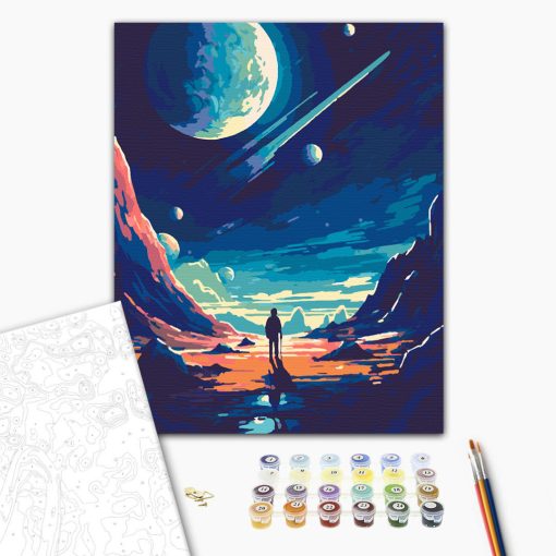 Űrséta - Számfestő készlet kereten 40x50