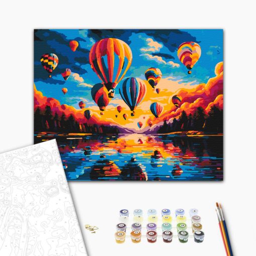 Lebegő színek - Számfestő készlet kereten 40x50