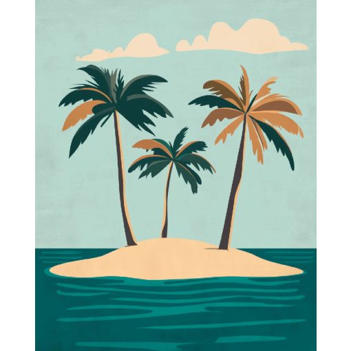 Apró sziget - Számfestő készlet kereten 40x50