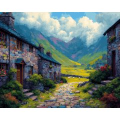 Falusi táj - Számfestő készlet kereten 40x50