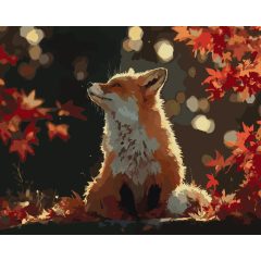 Őszi róka - Számfestő készlet kereten 40x50