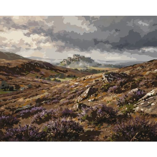 Kastély a dombon - Számfestő készlet kereten 40x50