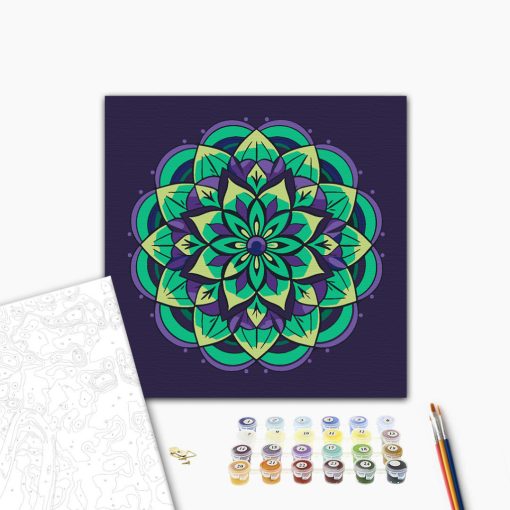 Mandala 11 - Malen-nach-Zahlen-Set auf Keilrahmen 40x40