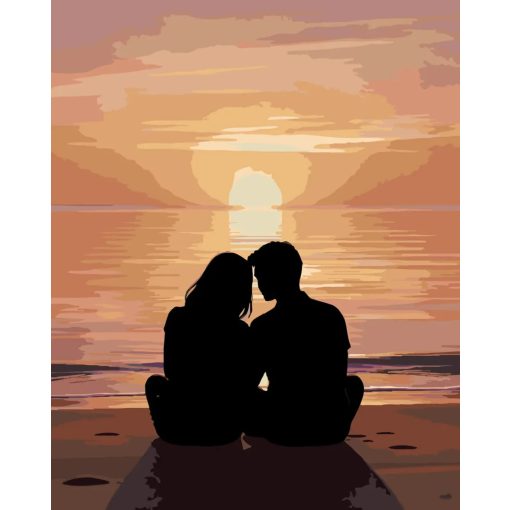 Aranyfényben ketten - Számfestő készlet kereten 40x50