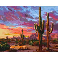 Sivatagi naplemente - Számfestő készlet kereten 40x50