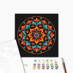 Mandala 19 - Malen-nach-Zahlen-Set auf Keilrahmen 40x40