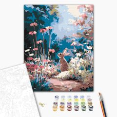 Kerti nyuszi - Számfestő készlet kereten 40x50