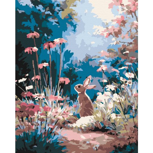 Kerti nyuszi - Számfestő készlet kereten 40x50