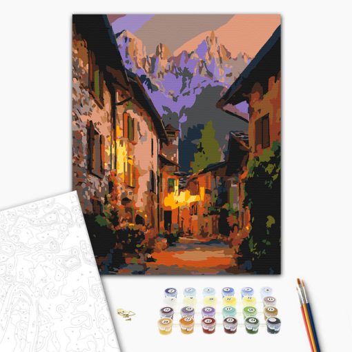 Arany hegyi falu - Számfestő készlet kereten 40x50