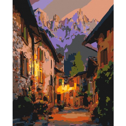 Arany hegyi falu - Számfestő készlet kereten 40x50