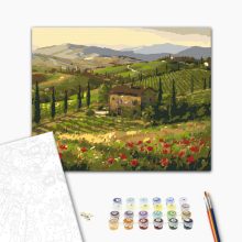 Olasz vidéki ház - Számfestő készlet kereten 40x50