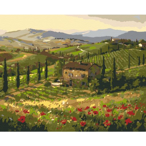 Olasz vidéki ház - Számfestő készlet kereten 40x50