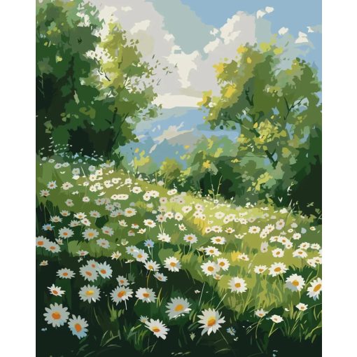 Szirmok tengere - Számfestő készlet kereten 40x50