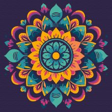 Mandala 20 - Malen-nach-Zahlen-Set auf Keilrahmen 40x40