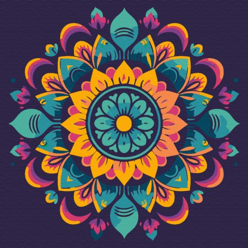 Mandala 20 - Malen-nach-Zahlen-Set auf Keilrahmen 40x40