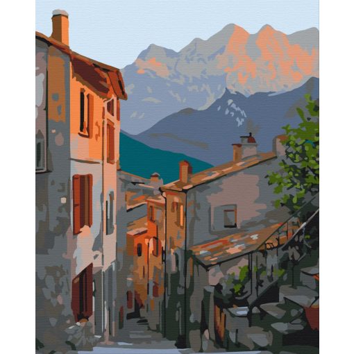 Hegyi falu - Számfestő készlet kereten 40x50