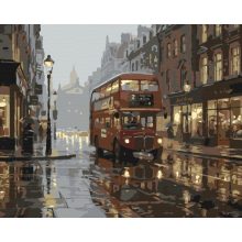 Londoni busz 1 - Számfestő készlet kereten 40x50