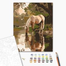 Erdei itató - Számfestő készlet kereten 40x50