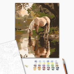 Erdei itató - Számfestő készlet kereten 40x50