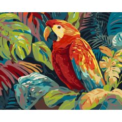 Piros ara - Számfestő készlet kereten 40x50