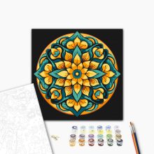 Mandala 14 - Malen-nach-Zahlen-Set auf Keilrahmen 40x40