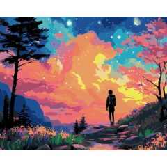 Csillagfényes utazás - Számfestő készlet kereten 40x50