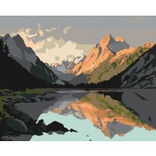 Alpesi alkony - Számfestő készlet kereten 40x50