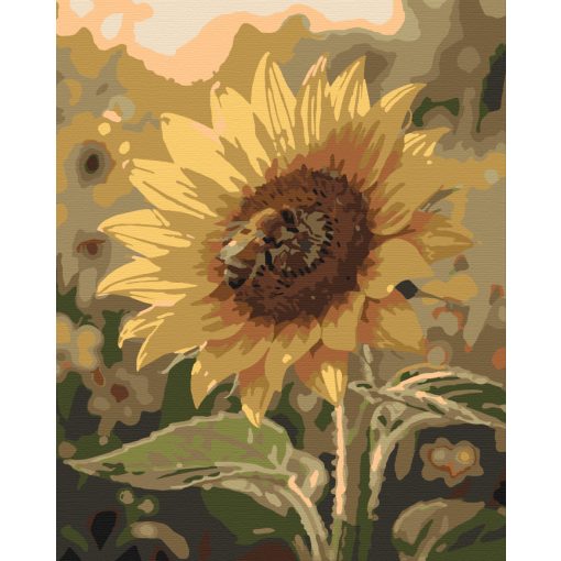 Napraforgó és méhecske - Számfestő készlet kereten 40x50
