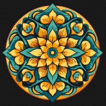 Mandala 14 - Malen-nach-Zahlen-Set auf Keilrahmen 40x40