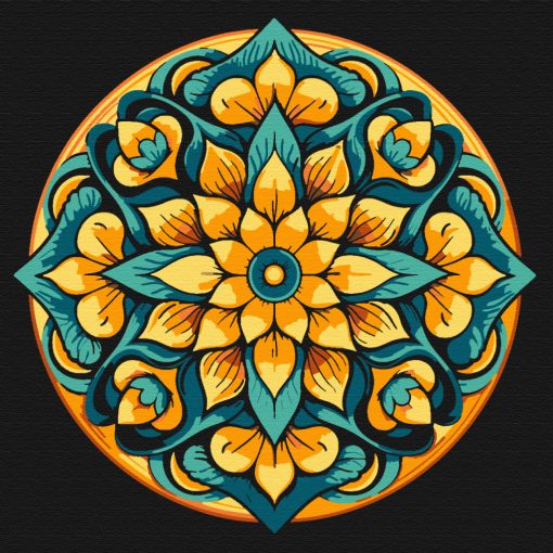 Mandala 14 - Malen-nach-Zahlen-Set auf Keilrahmen 40x40