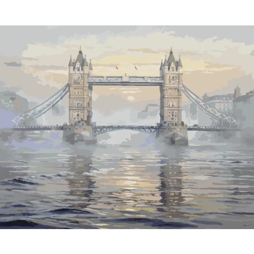 Tower Bridge alkonyatkor - Számfestő készlet kereten 40x50